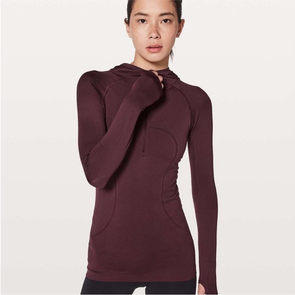 Lululemon Swiftly Speed Hooded Half Zip 6 Long Sleeve Thumb Holes
